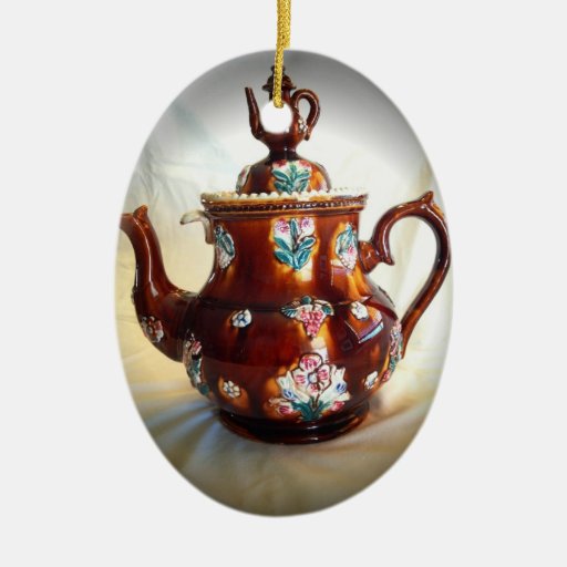 Fancy Ornate Antique English Teapot Coffee Pot Christmas Tree Ornament