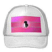 Fancy penguin pink trucker hats