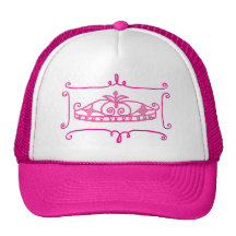 fancy pink tiara cap mesh hats