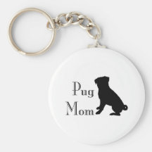 Fancy Pug Mum Key Chain