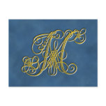 Fancy Royal Monogram Letter M postcards