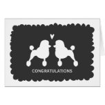 Fancy Standard Poodles Wedding Congratulations Greeting Cards