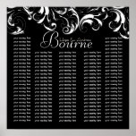 Fancy Swirl  Damask Seating Chart for Reception