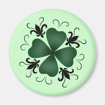 Fancy victorian shamrock St Patricks Day Refrigerator Magnet