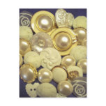 Fancy White Button Collage postcards