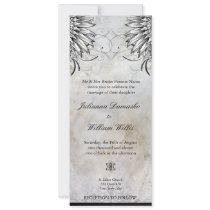 Fancy Winged Urban Tattoo Wedding Invitation