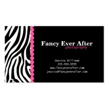 Fancy Zebra Print Business Card Template