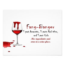 Fang-Banger Drink Recipe Custom Invitation