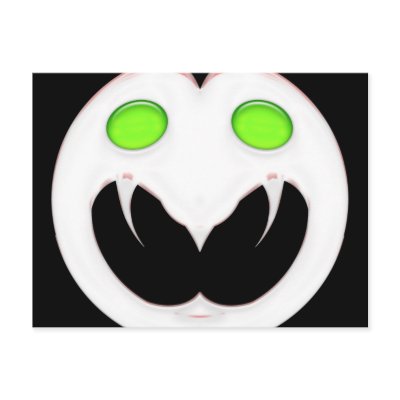 Fang Face Smiley Post Cards by JaZilla