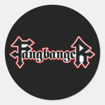 Fangbanger Vampire Halloween Round Stickers