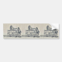 Fanning mill Ukiyo-e. Bumper Stickers
