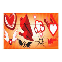 FANTASTIC CANVAS ART - HEARTS - LOVE - WALL ART CANVAS PRINT