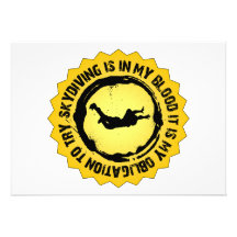 Fantastic Skydiving Seal Personalized Invitations