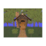 Fantasy Birdhouse Cottage with Cedar Tree Postcard