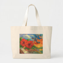 Fantasy Butterfly Landscape Painting - Multi Canvas Bags
