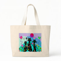 "Fantasy Cats of Summer" Tote Bags