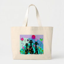 "Fantasy Cats of Summer" Tote Bags