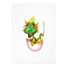 Fantasy Cute Baby Dragon Personalised Announcement