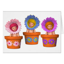 Fantasy Flower Pot Babies Card