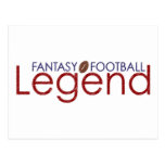 fantasy football legend new 2010 post cards