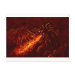 Fantasy Great Red Dragon Breathing Fire postcards