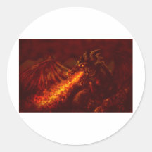Fantasy Great Red Dragon Breathing Fire Stickers