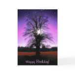 Fantasy Happy Birthday Card with a tree
