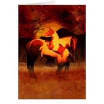 Fantasy Horses - Autumn Glow Greeting Card