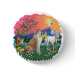 Fantasy Land (ff) - Akita Inu Pinback Button