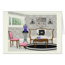 Fantasy Living Room Scene Card