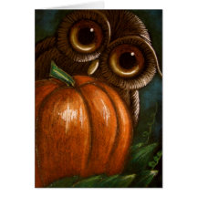 FANTASY OWL - A PUMPKIN FOR ME GREETING CARDS