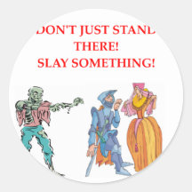 fantasy pun round stickers