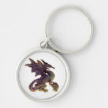 Fantasy Purple & Gold Dragon Keychain