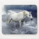 Fantasy White Horse & Ocean Surf  Gifts mousepads