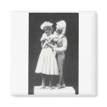 Far away shot of romantic couple in love magnet