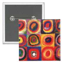 Farbstudie Quadrate - colourful art Button