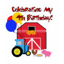 Farm 4th Birthday Tshirts and Gifts