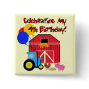 Farm 4th Birthday Tshirts and Gifts buttons