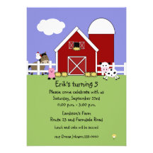Farm Animals Birthday Invitation
