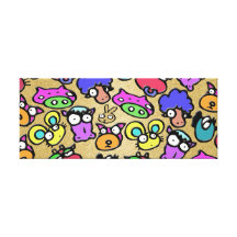 Farm animals cartoon kids art stretched canvas prints