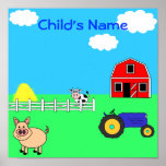 Farm Animals Personalised Child's Name Print