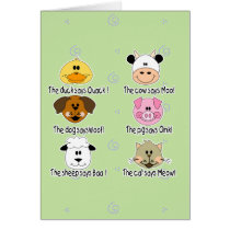 Farm Animals Sounds Greeting Card