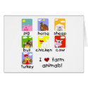 Farm Animals Tshirts and Gifts cards