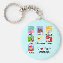 Farm Animals Tshirts and Gifts Keychains