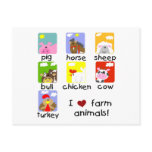 Farm Animals Tshirts and Gifts postcards