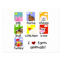 Farm Animals Tshirts and Gifts Postcards