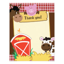 Farm Babies Writable Flat Thank you Card Custom Invitations
