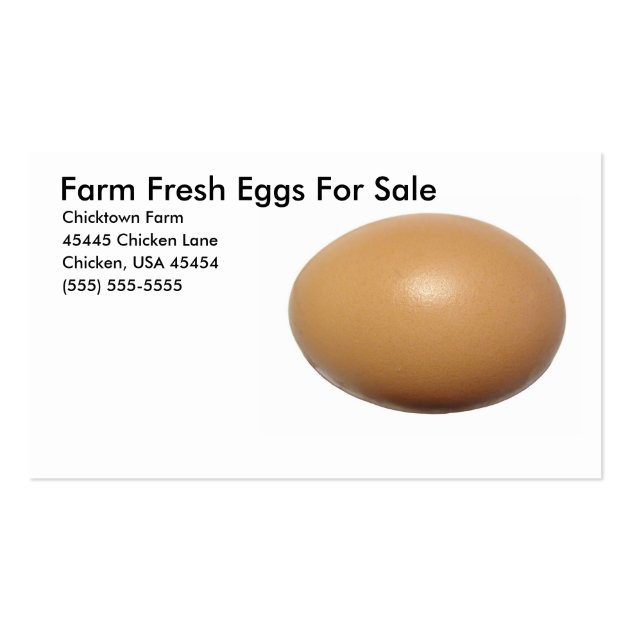 Farm Fresh Eggs For Sale Business Card Templates