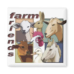 FARM FRIENDS - BARNYARD - COW / HORSE / BIRDS magnets