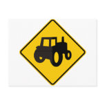 Farm Machinery Traffic Highway Sign postcards